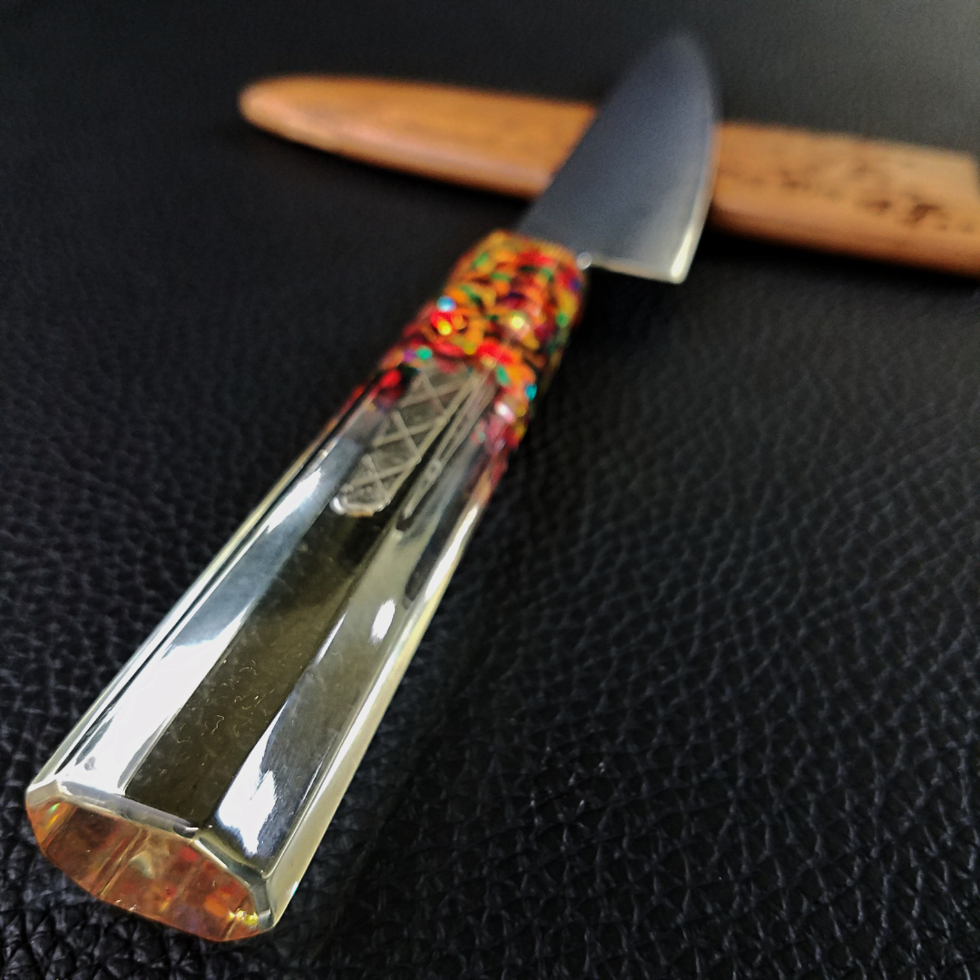 Polychrome Maple - 6in (150mm) Damascus Petty Culinary Knife