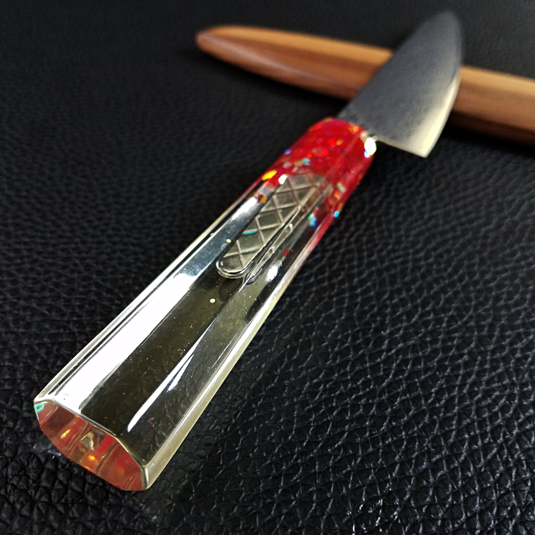 Maple Red Magic - 6in (150mm) Damascus Petty Culinary Knife