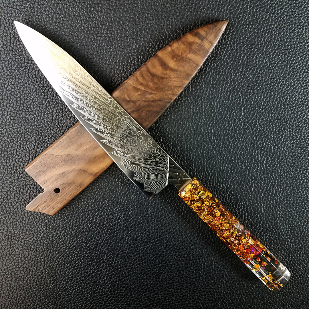 Technicolor Fall - 210mm (8.25in) Damascus Gyuto Chef Knife