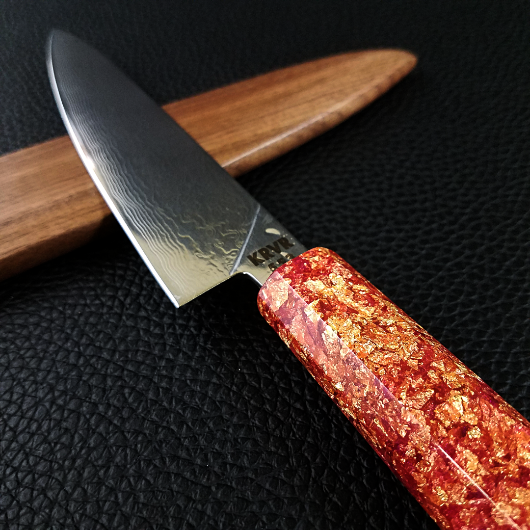Pink Gold - 6in (150mm) Damascus Petty Culinary Knife