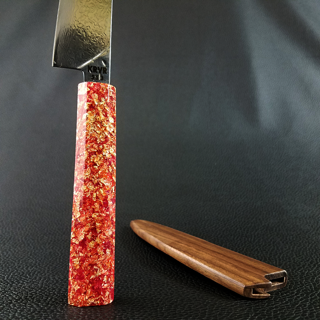 Pink Gold - 6in (150mm) Damascus Petty Culinary Knife