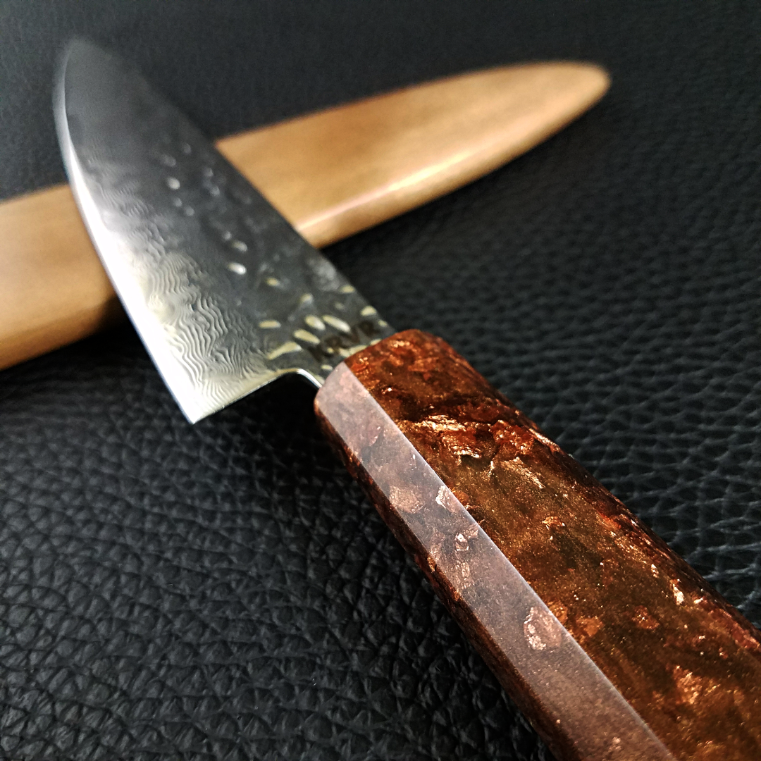 Copper Dust - 6in (150mm) Damascus Petty Culinary Knife