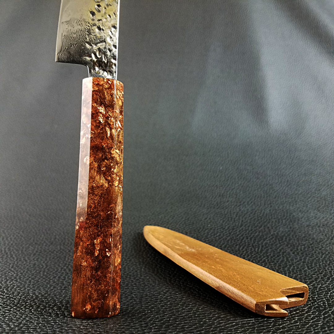 Copper Dust - 6in (150mm) Damascus Petty Culinary Knife