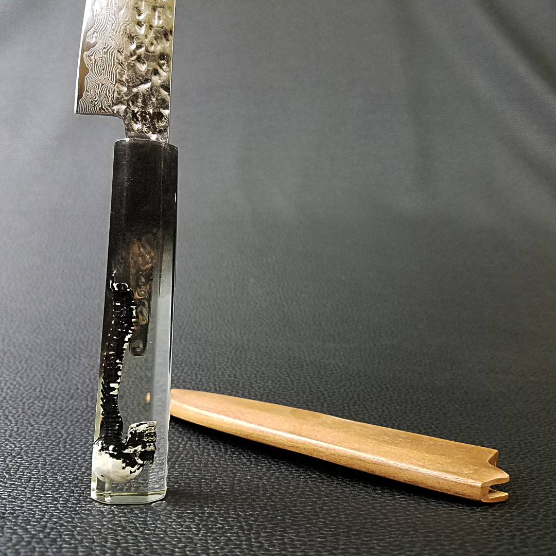 Spinal Tap: Black - 6in (150mm) Damascus Petty Culinary Knife