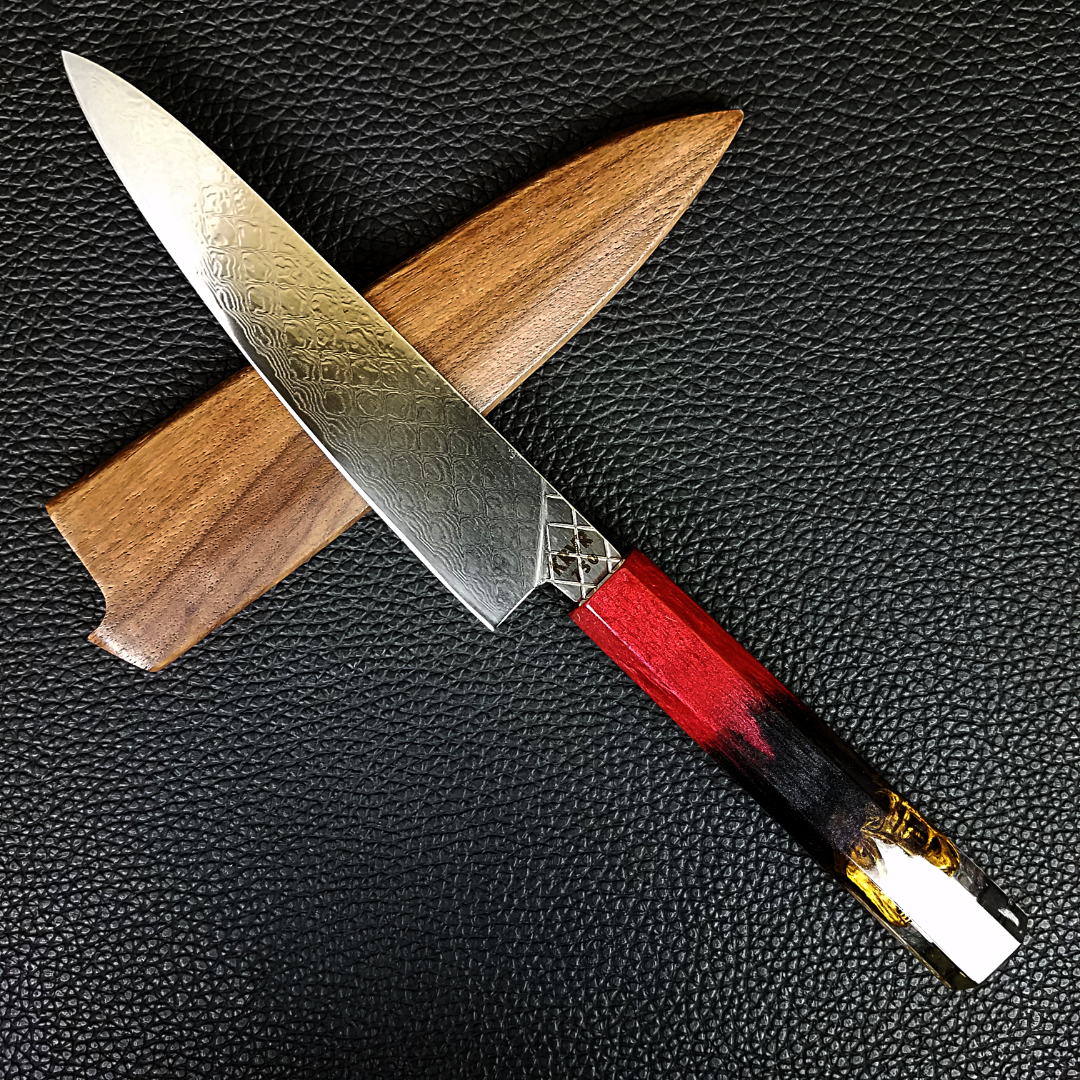 Jurassic Gold - 6in (150mm) Damascus Petty Culinary Knife