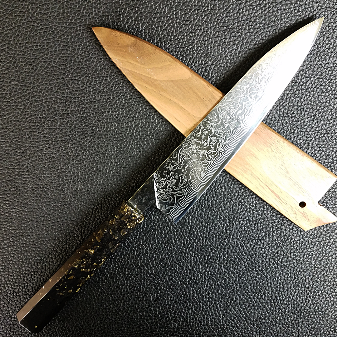 Night Lights - 210mm (8.25in) Damascus Gyuto Chef Knife