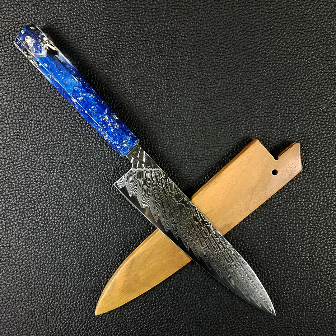 Masonic Sunrise - 210mm (8.25in) Sunray Damascus Gyuto Chef Knife