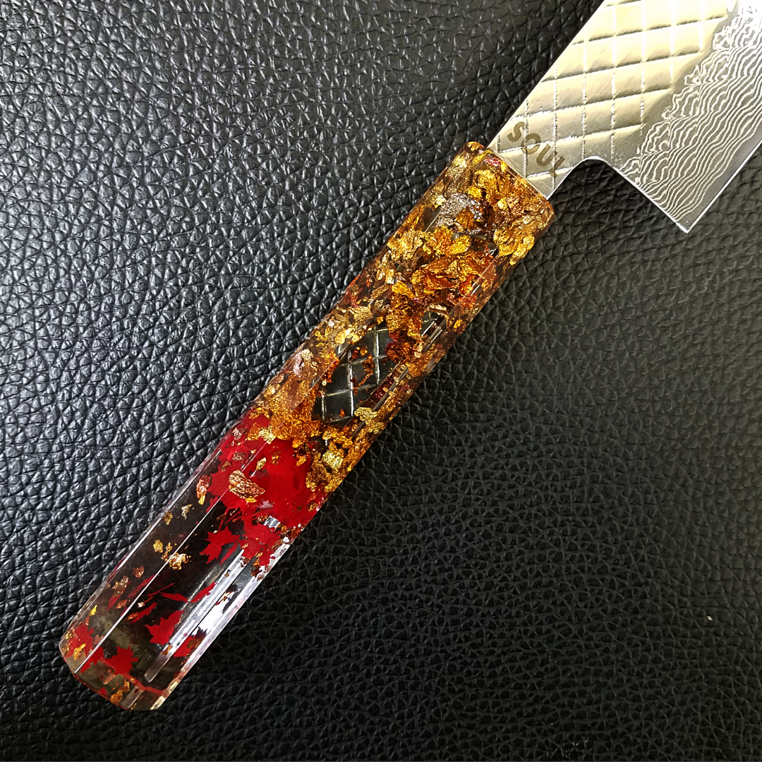 Autumn Wind Gust - 210mm (8.25in) Damascus Gyuto Chef Knife - Hammered