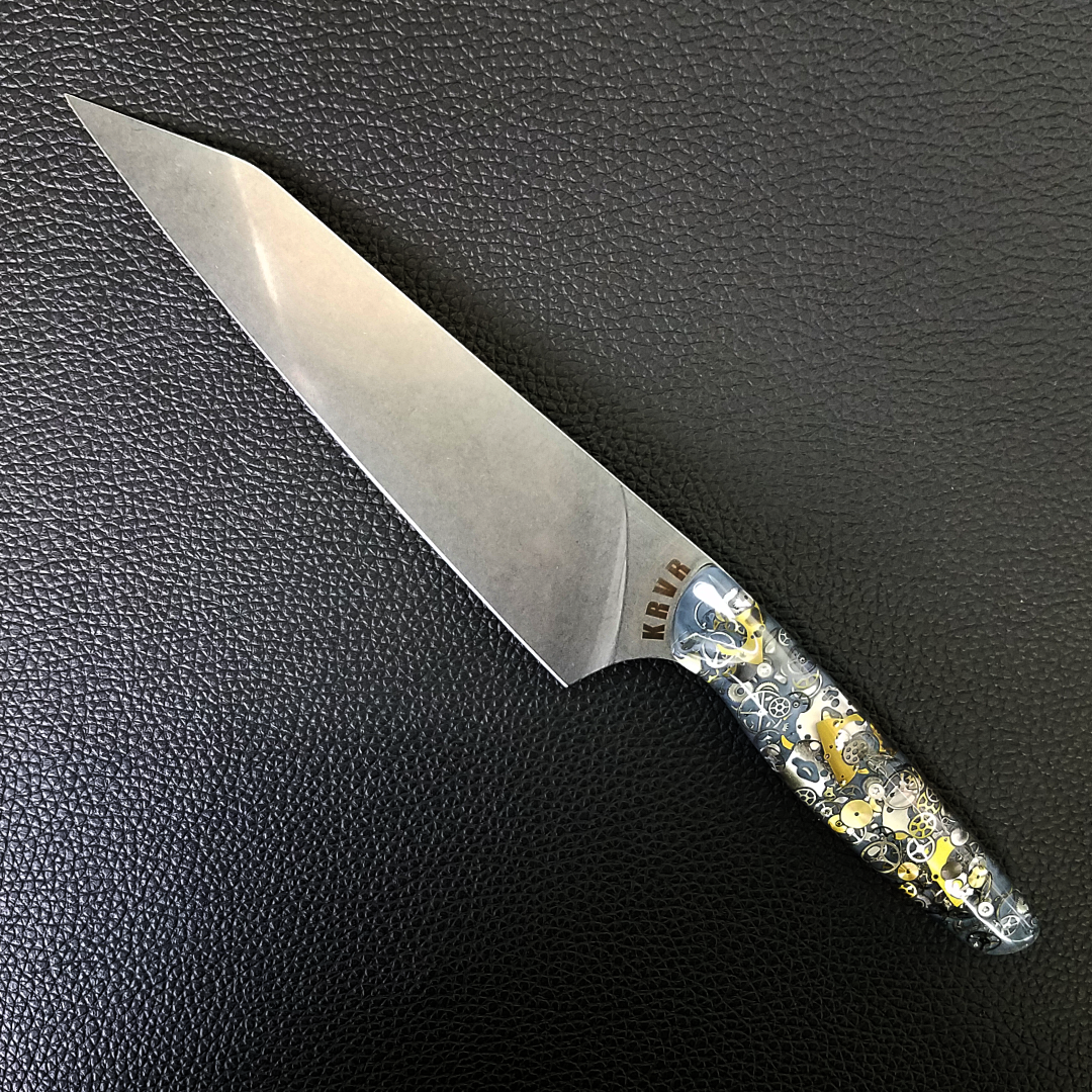 A Clockwork Gray - 8in (203mm) Gyuto Chef Knife S35VN Stainless Steel