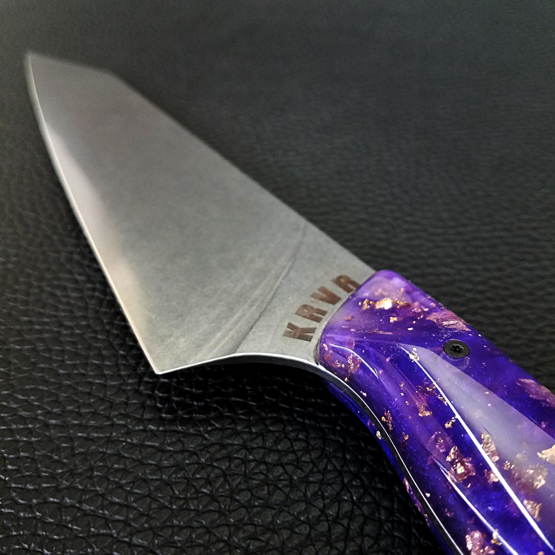 Purple Reign - 8in (203mm) Gyuto Chef Knife S35VN Stainless Steel - Smooth Handle