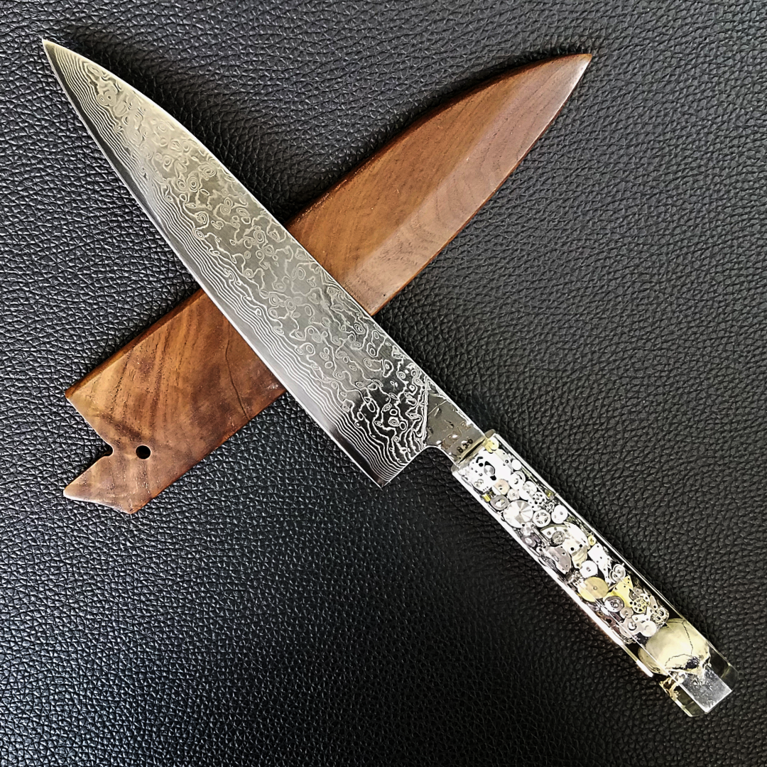 Chronos - 210mm (8.25in) Raindrop Damascus Gyuto Chef Knife