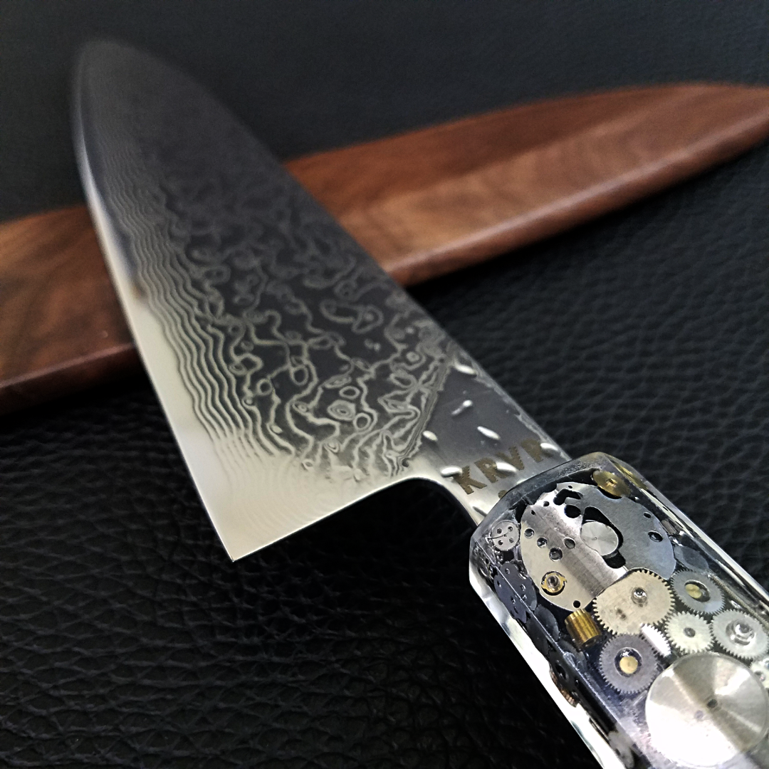 Chronos - 210mm (8.25in) Raindrop Damascus Gyuto Chef Knife