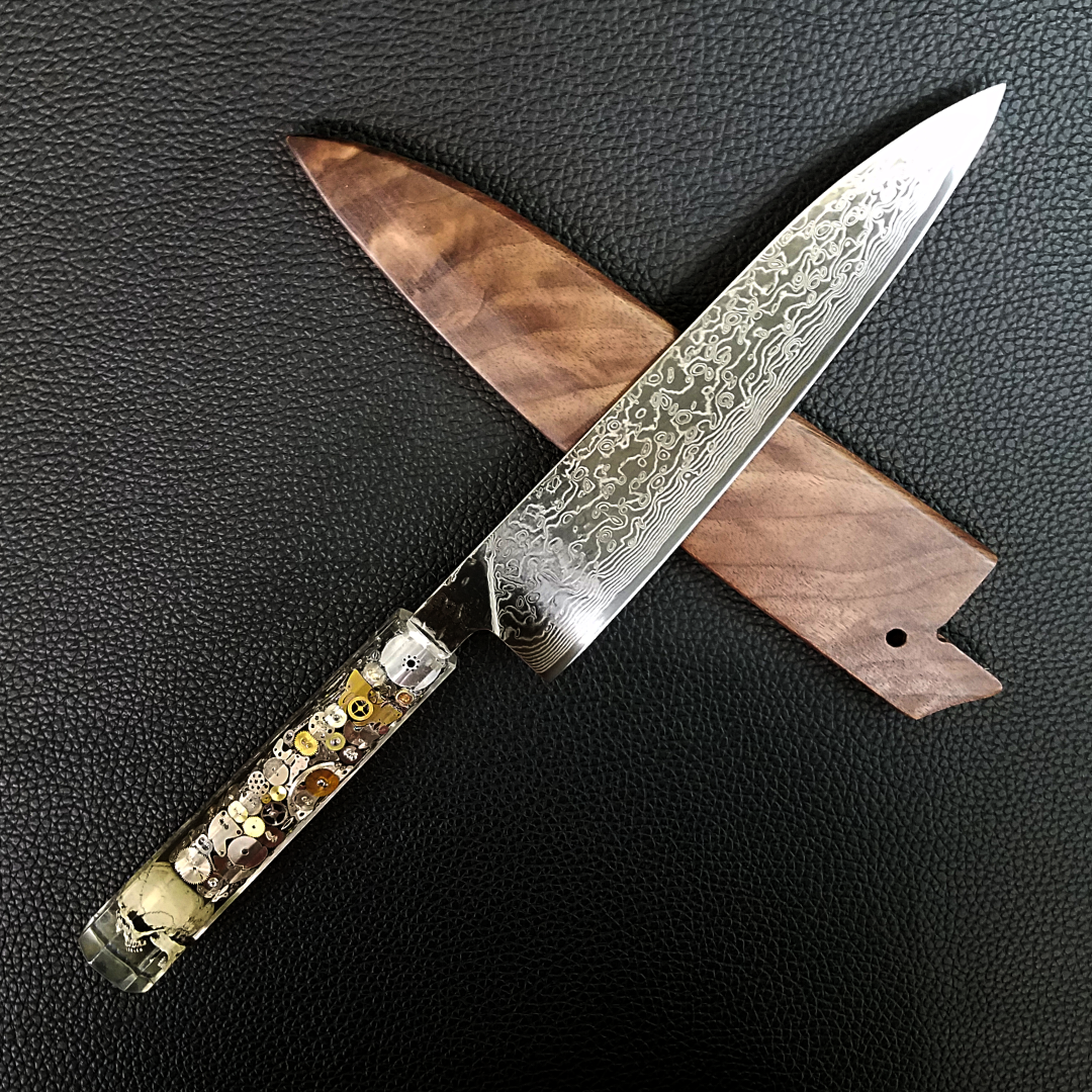 Chronos - 210mm (8.25in) Raindrop Damascus Gyuto Chef Knife