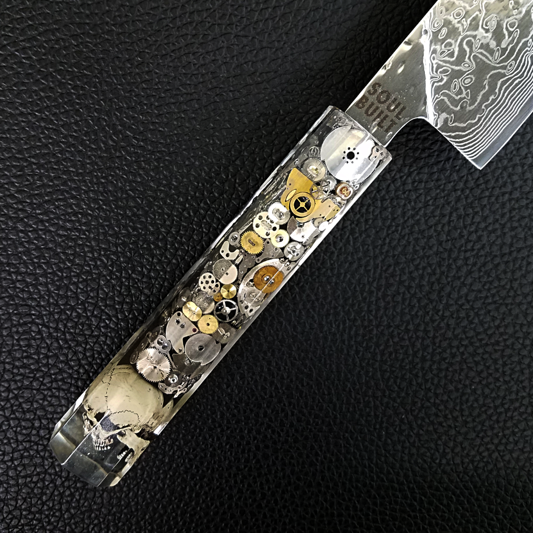 Chronos - 210mm (8.25in) Raindrop Damascus Gyuto Chef Knife