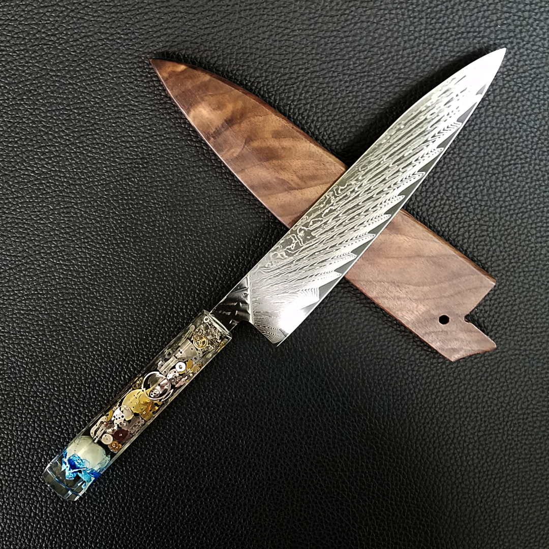 The Watchmaker&#39;s Sunray - 210mm (8.25in) Sunray Damascus Gyuto Chef Knife