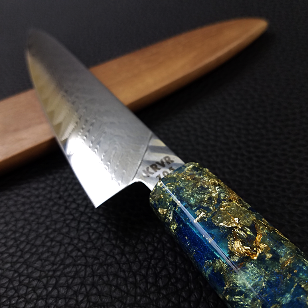 Blue Gold - 6in (150mm) Damascus Petty Culinary Knife
