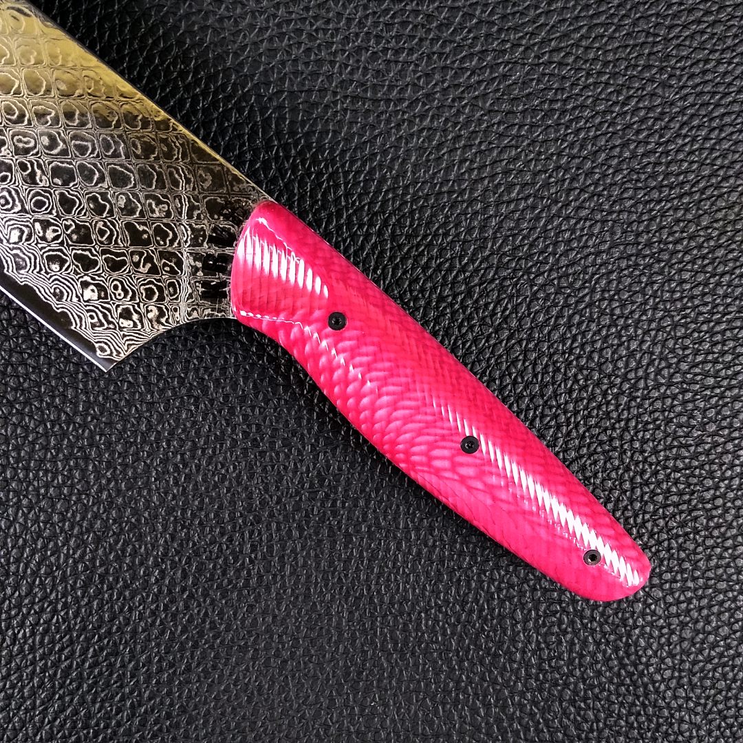 Pink Dragon - 10in (254mm) Damascus Gyuto - Dragonscale - Wavy Handle