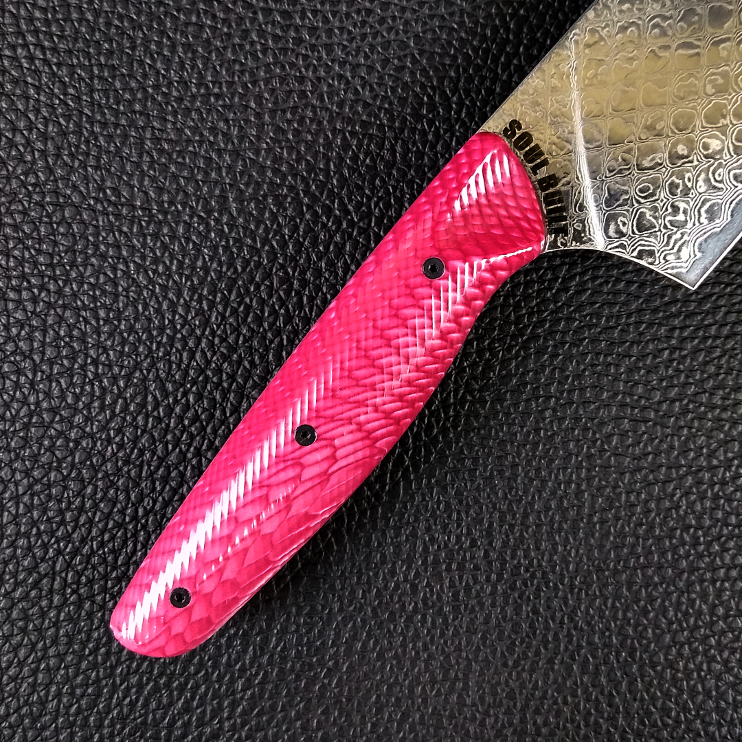 Pink Dragon - 10in (254mm) Damascus Gyuto - Dragonscale - Wavy Handle