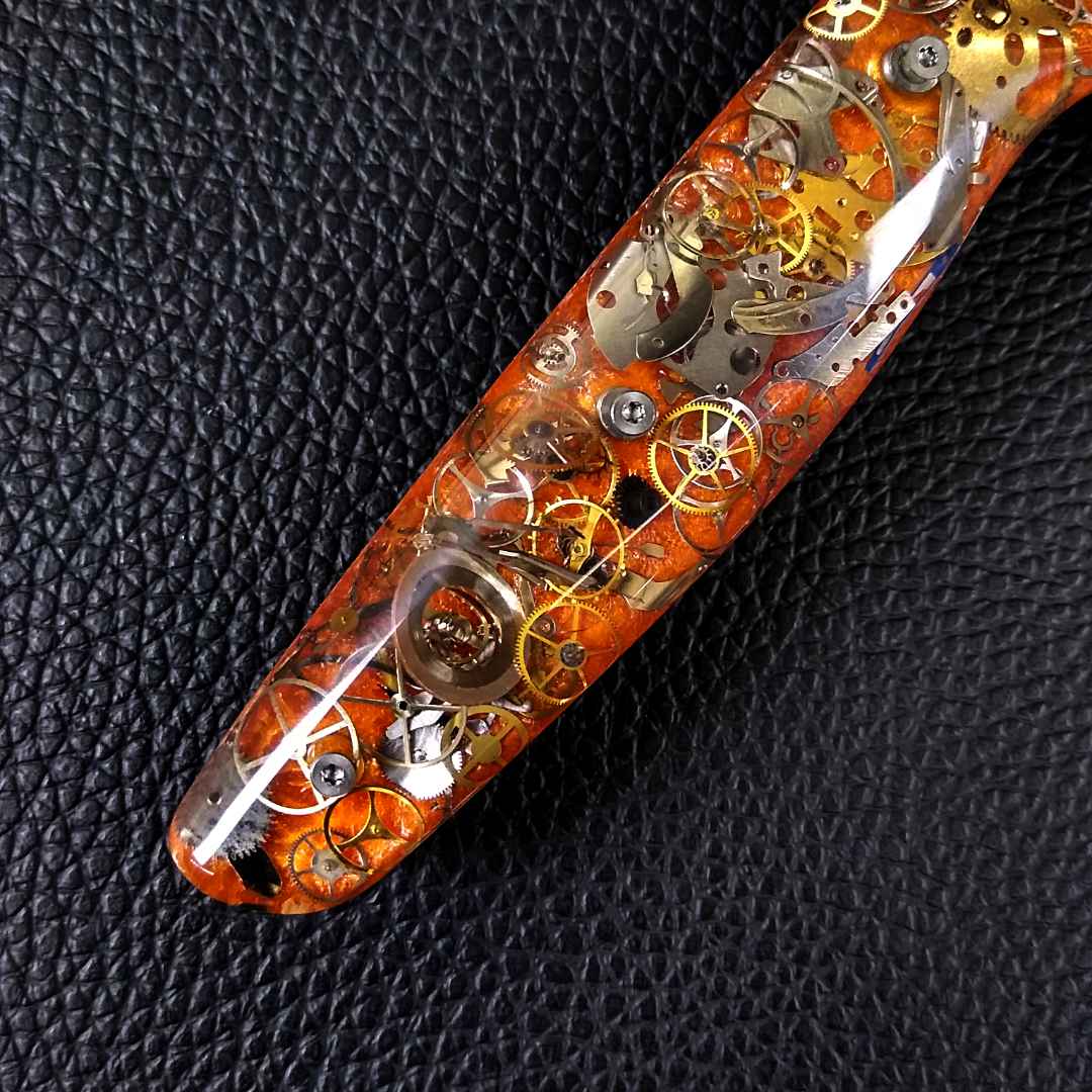 A Clockwork Orange - 10in (254mm) Damascus Gyuto - Sawtooth - Smooth Handle