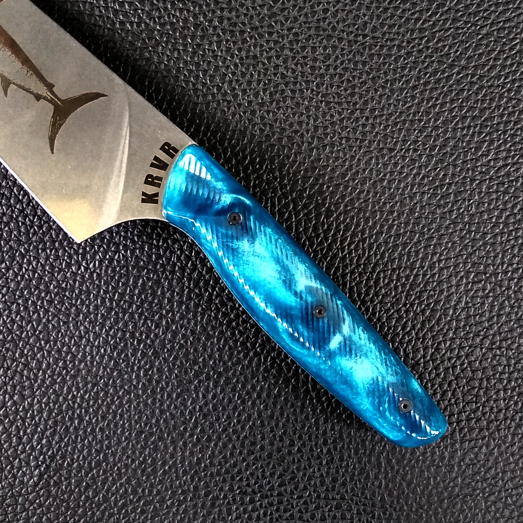 Handmade Professional 8.5 Chef Knife - eXo Blue