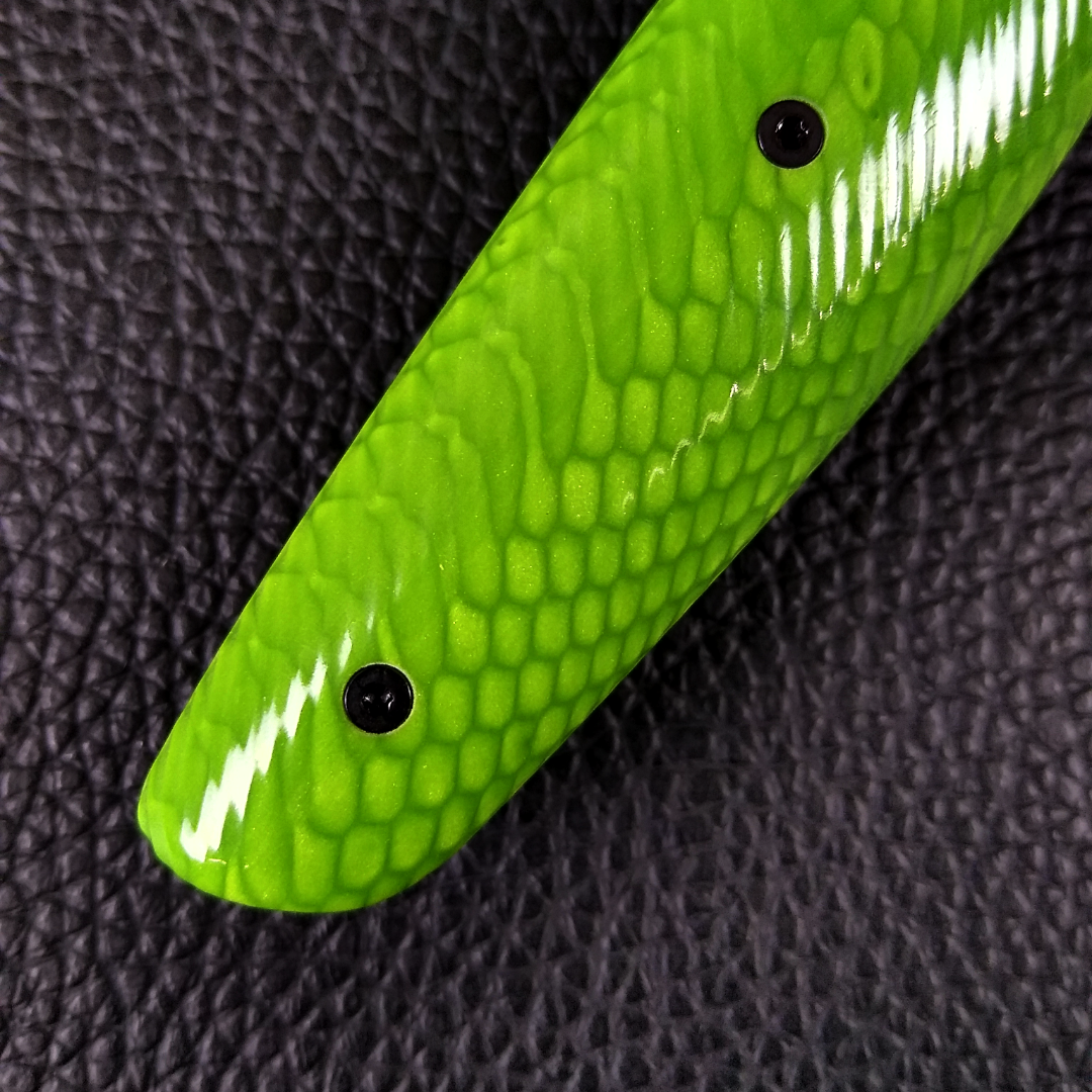 Green Mamba - 10in (254mm) K-tip Gyuto Chef&#39;s Knife - Snake Fang Damascus