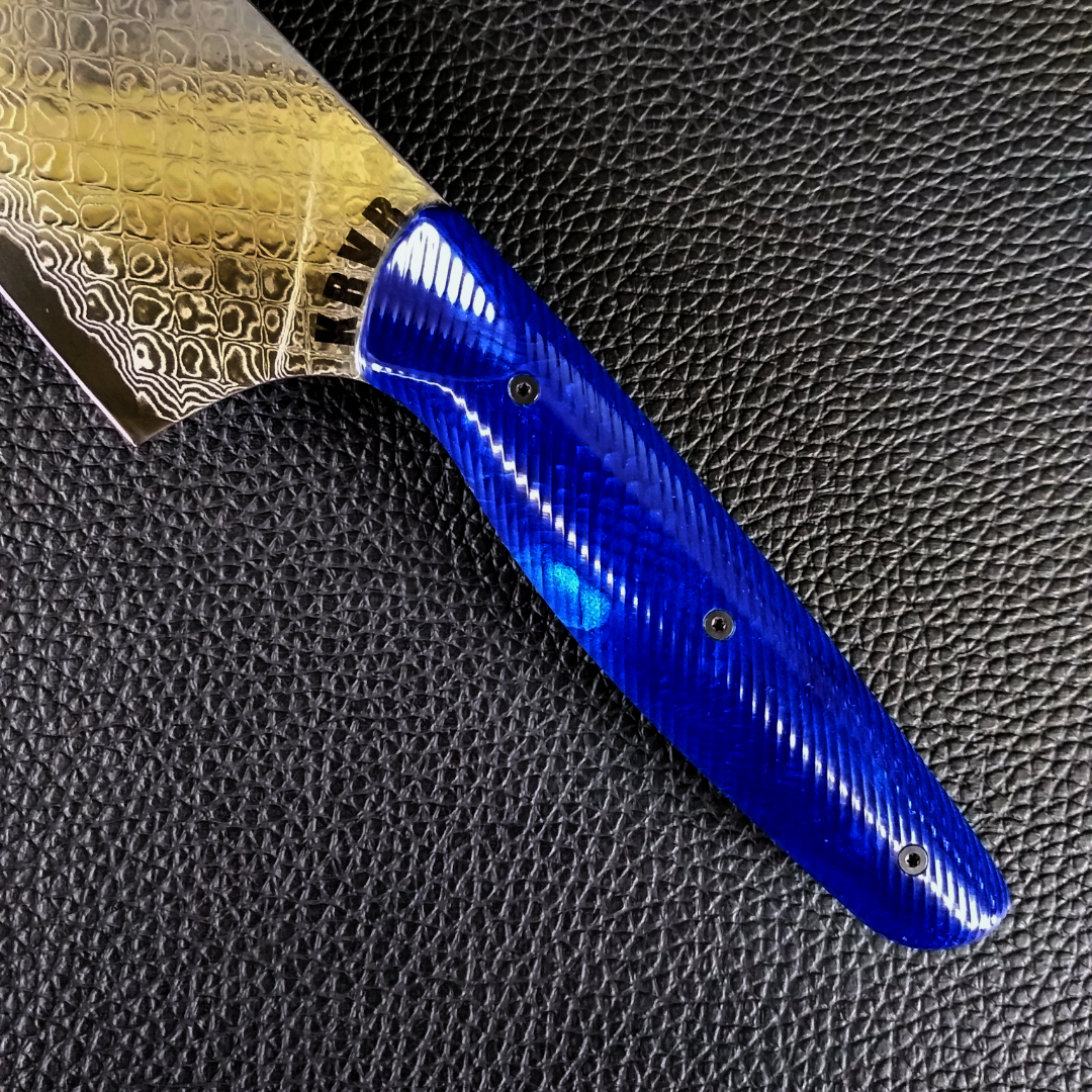 Sapphire Dragon - 10in Damascus Gyuto - Dragonscale - Wavy Handle