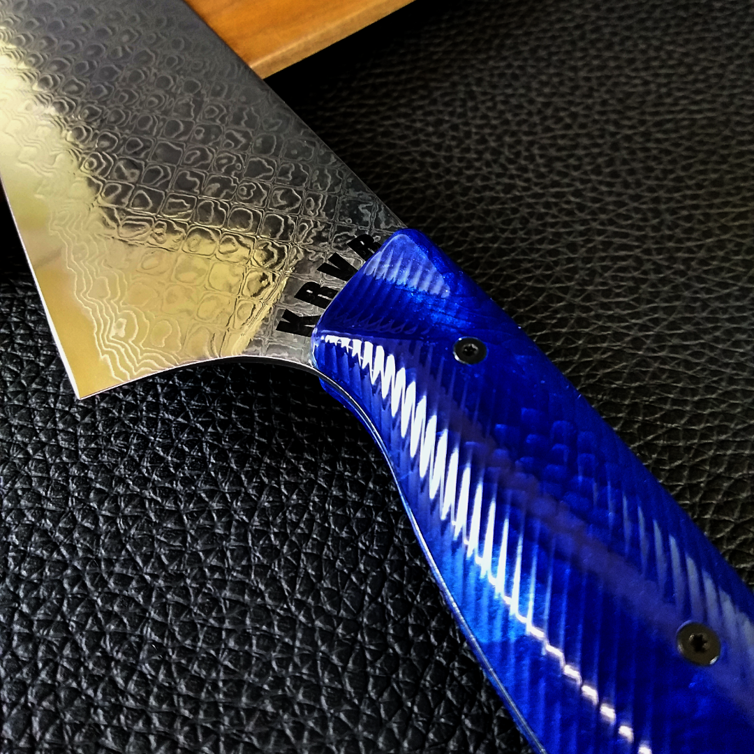 Blue Dragon - 10in Damascus Gyuto - Dragonscale - Wavy Handle