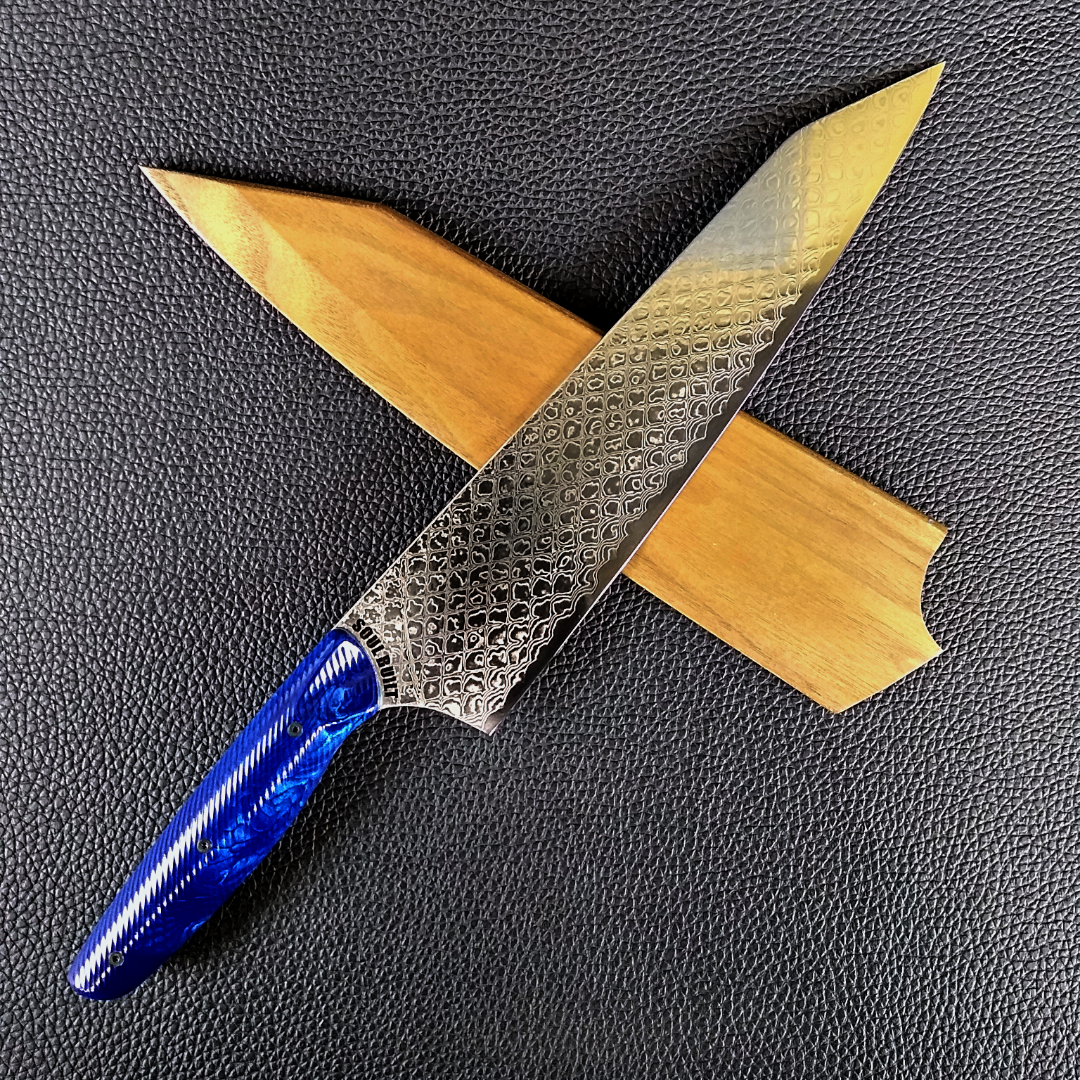 Blue Dragon - 10in Damascus Gyuto - Dragonscale - Wavy Handle