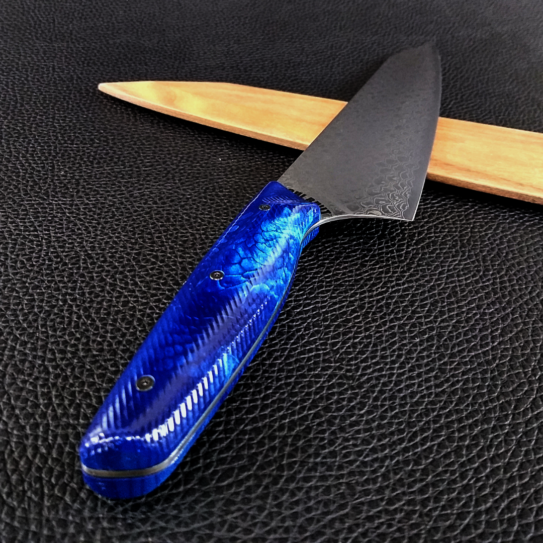 Blue Dragon - 10in Damascus Gyuto - Dragonscale - Wavy Handle