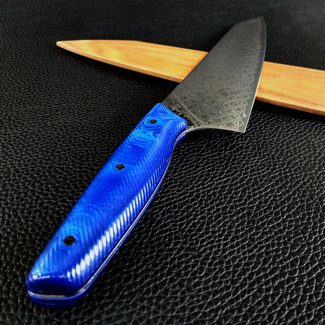 Blue Dragon&#39;s Belly - 10in Damascus Gyuto - Dragonscale - Wavy Handle