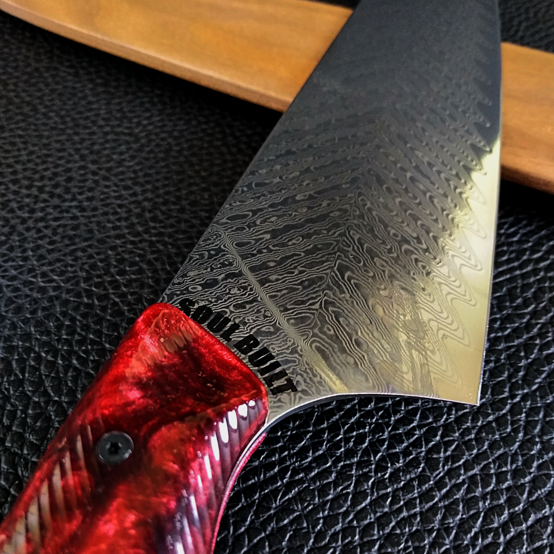 Plomo y Plata - 10in (254mm) Damascus Gyuto - Sawtooth - Wavy Handle