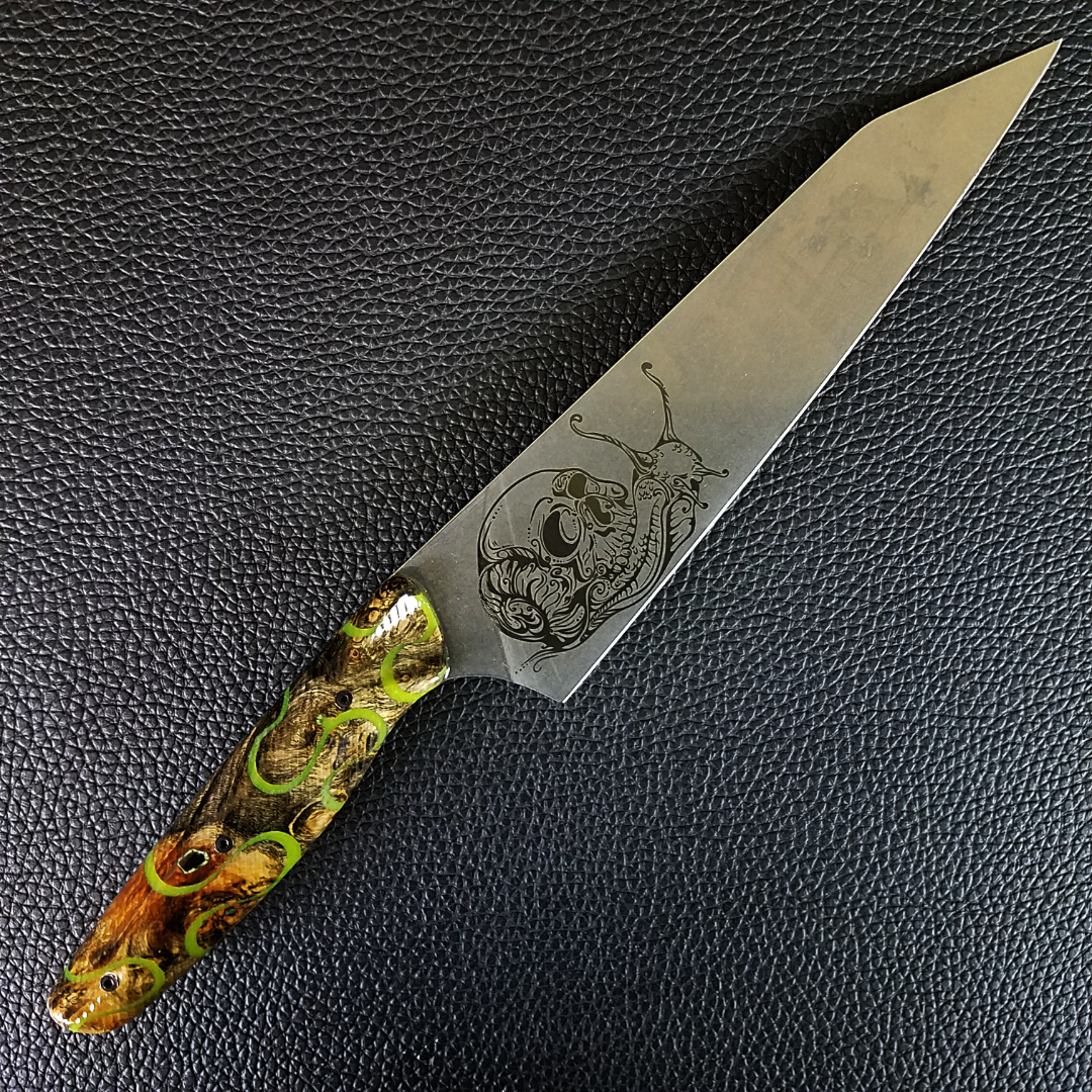 Snail Trails II - 8in Gyuto Chef Knife S35VN Stainless Steel