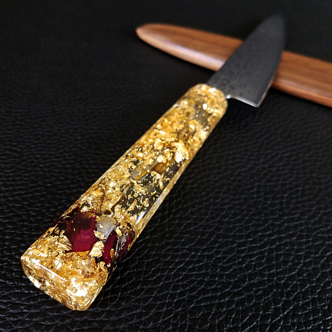 Rose Gold - 6in (150mm) Damascus Petty Culinary Knife