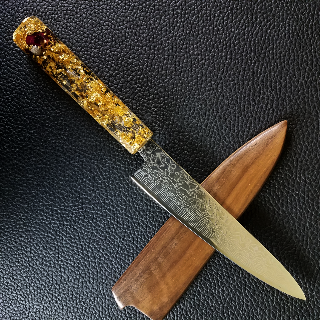 Rose Gold - 6in (150mm) Damascus Petty Culinary Knife