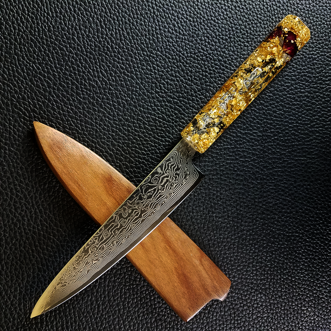 Rose Gold - 6in (150mm) Damascus Petty Culinary Knife
