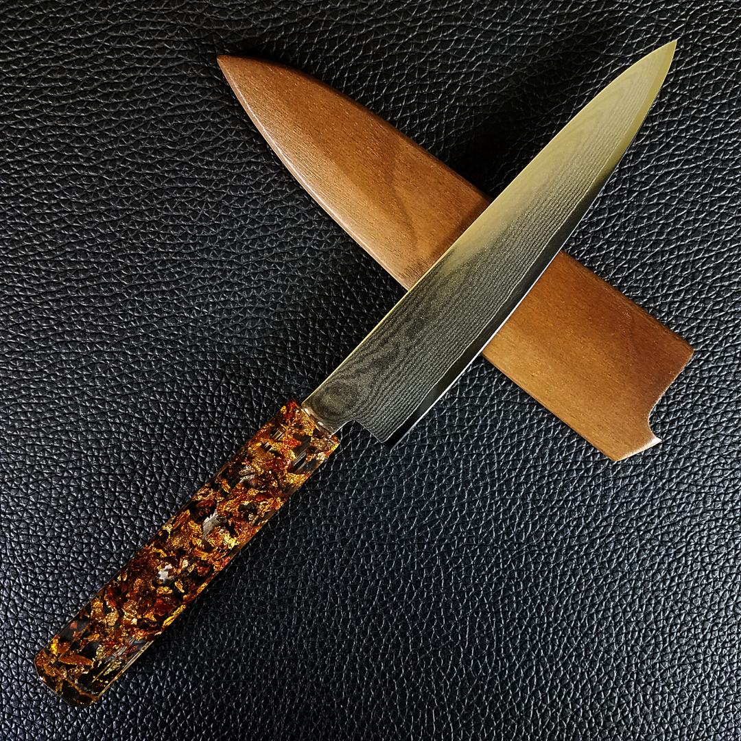 Red Dawn Maple - 6in (150mm) Damascus Petty Culinary Knife