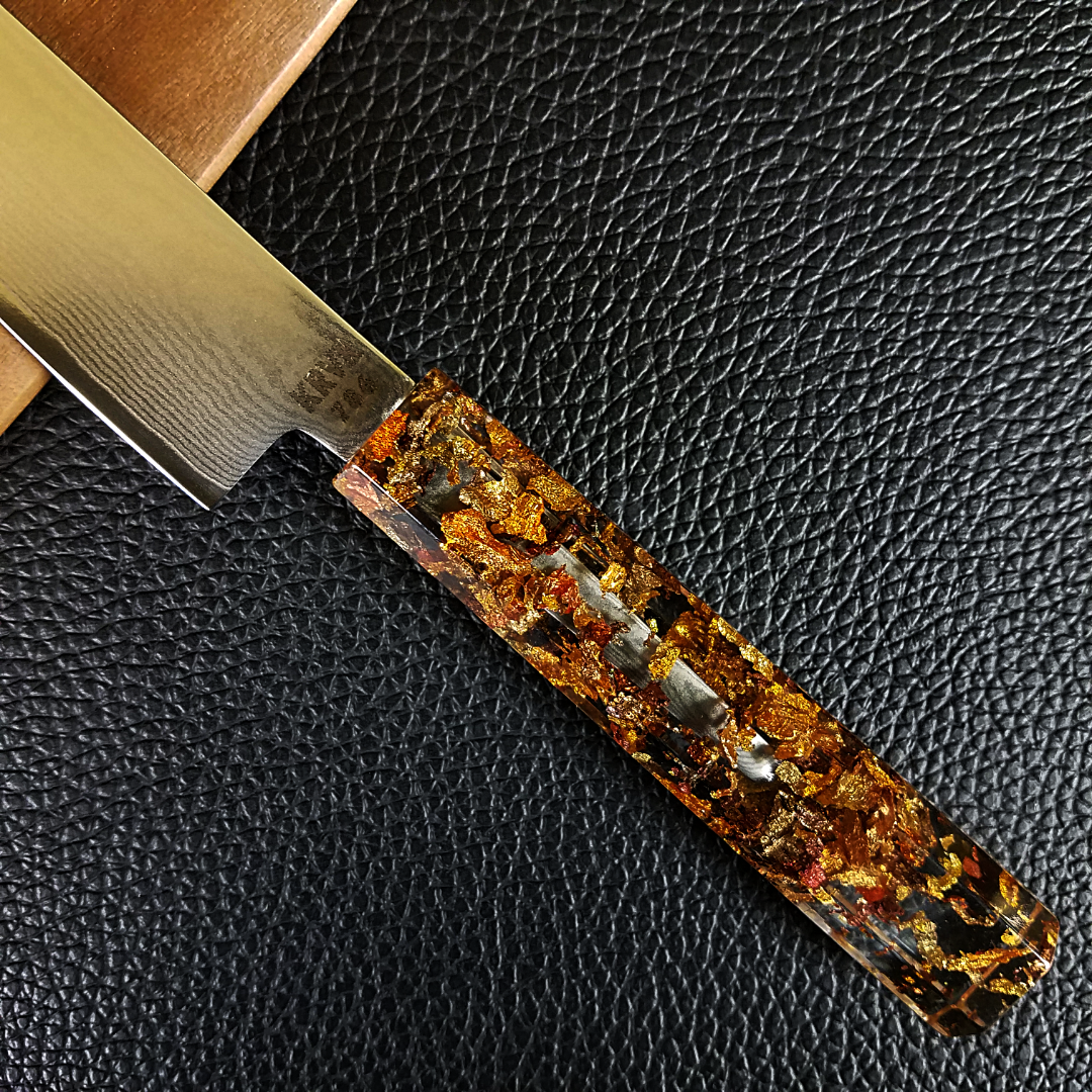 Red Dawn Maple - 6in (150mm) Damascus Petty Culinary Knife