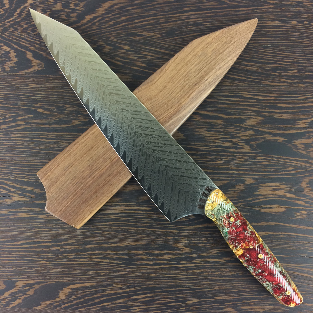 Beefcake - 10&quot; Damascus Gyuto - Sawtooth - Wavy Handle