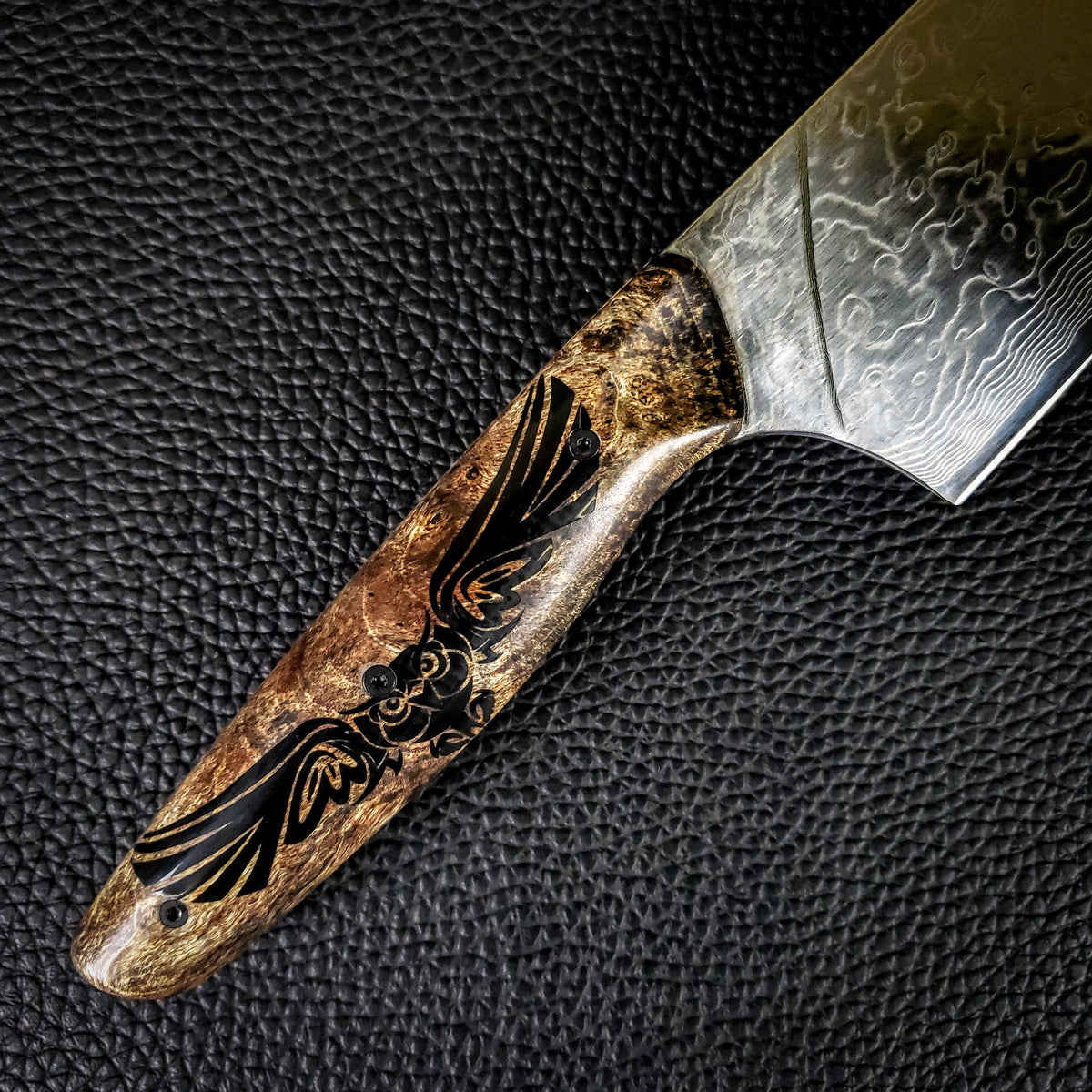 Dueling Spirits II - Gyuto K-tip 10in Chef&#39;s Knife - Raindrop Damascus