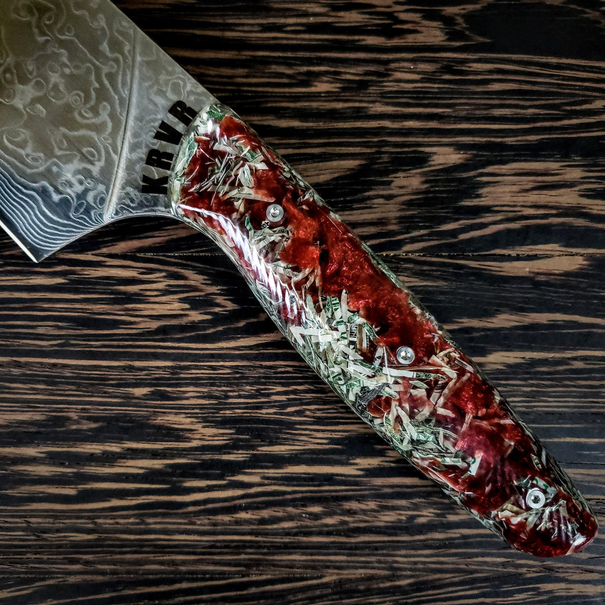 Blood Money - 10in (254mm) Damascus Gyuto - Raindrop - Wavy Handle