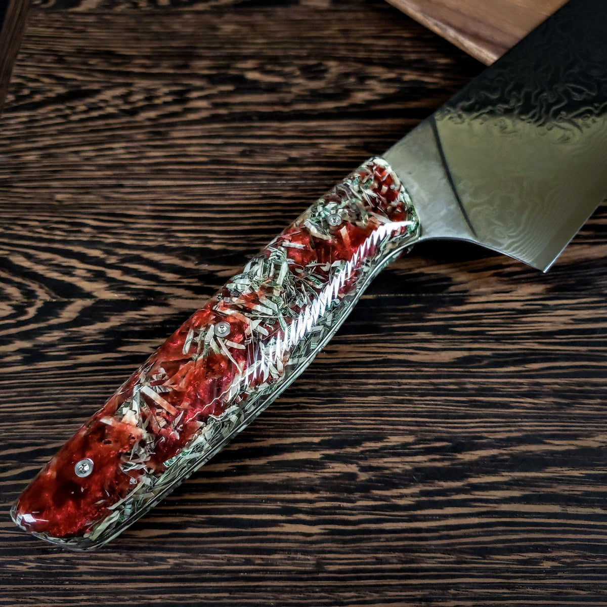 Blood Money - 10in (254mm) Damascus Gyuto - Raindrop - Wavy Handle