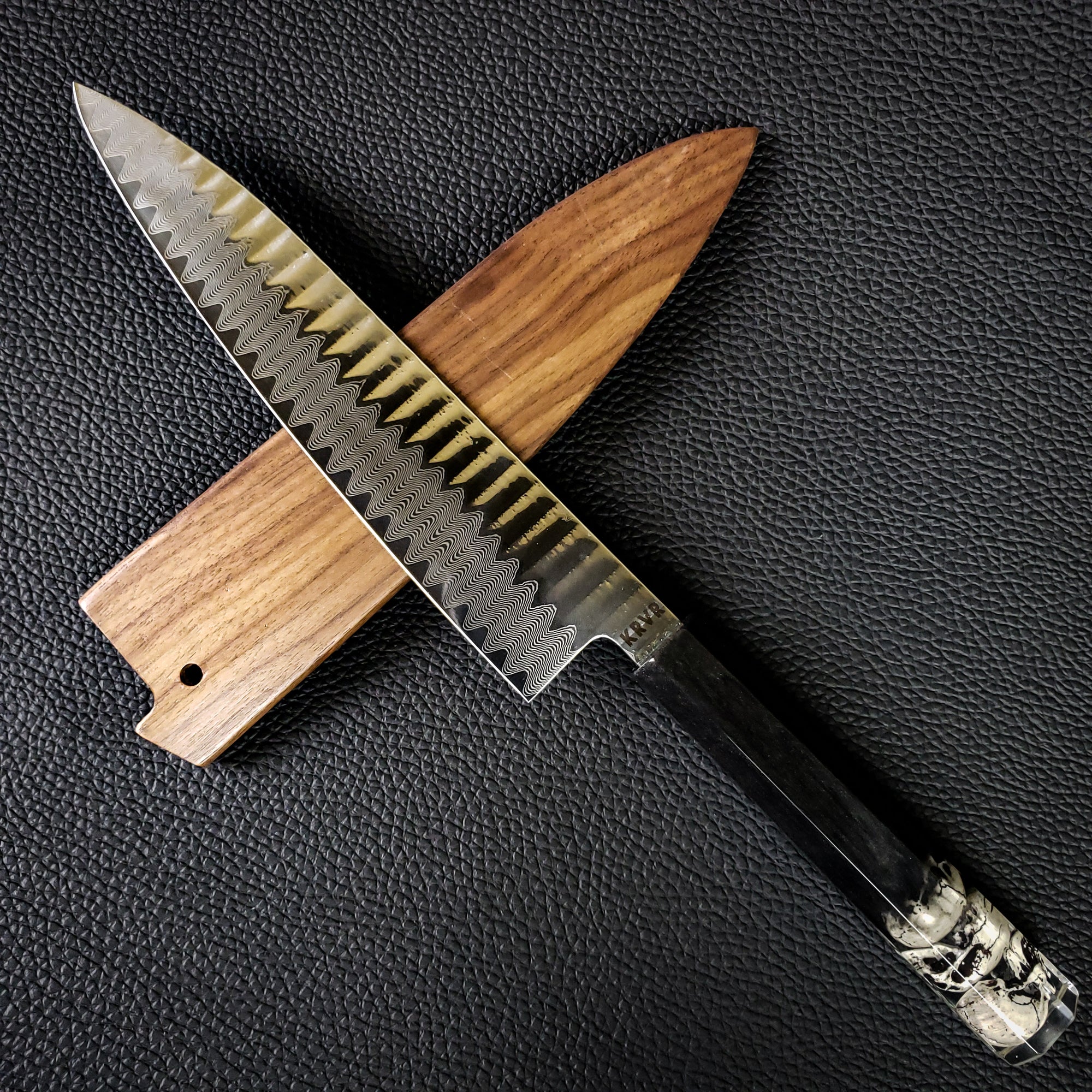The Dragon's Closet - 210mm (8.25in) Damascus Gyuto Chef Knife - Hammered