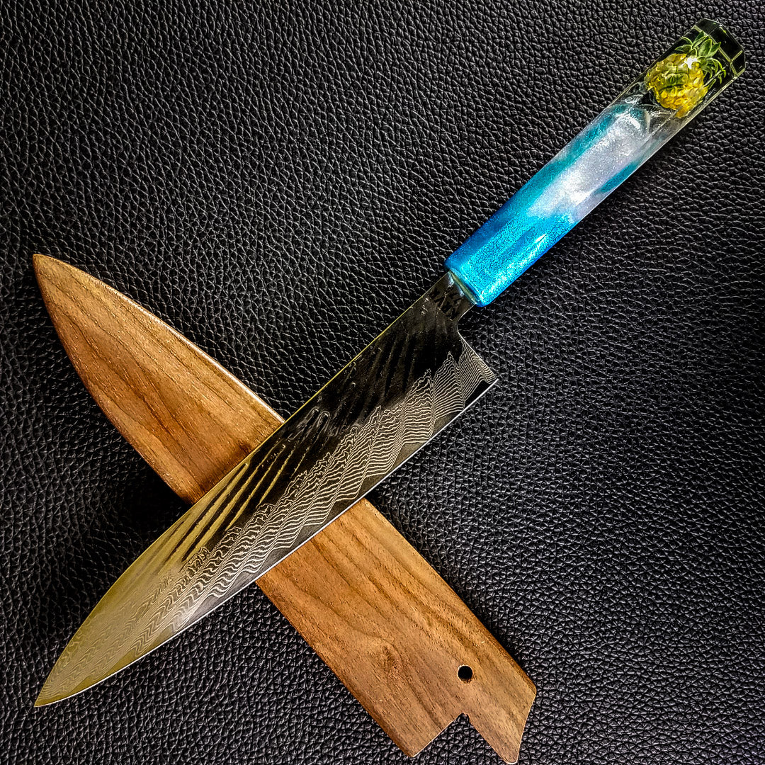 Pineapple Express III- 210mm (8.25in) Damascus Gyuto Chef Knife