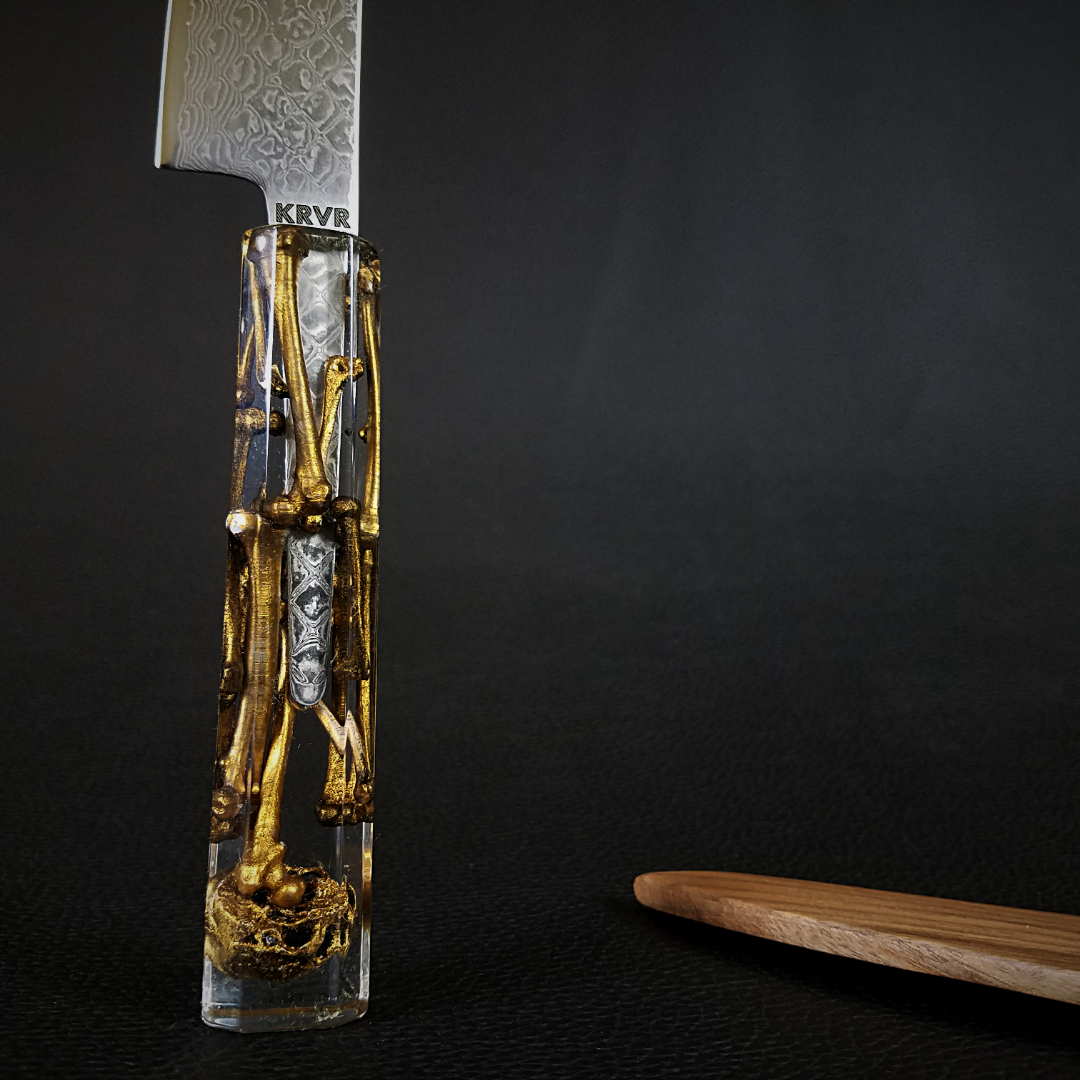 Golden Bones II - 6in (150mm) Damascus Petty Culinary Knife