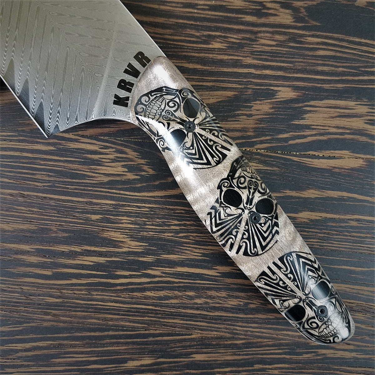 Dr. Dr. Dr. - 10in (254mm) Damascus Gyuto - Sawtooth - Smooth Handle