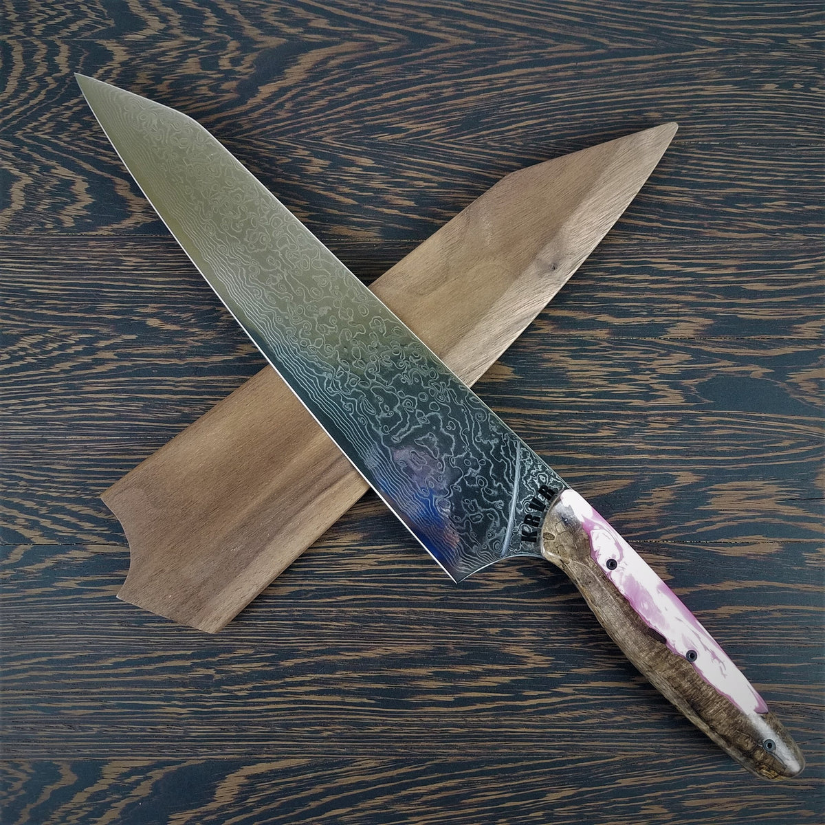 Neapolitan - 10in (254mm) Damascus Gyuto - Raindrop - Smooth Handle