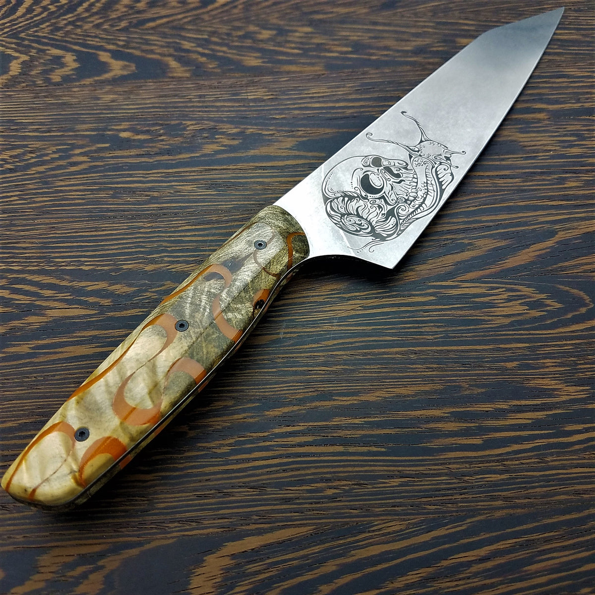 Snail Trails - 8in Gyuto Chef Knife S35VN Stainless Steel