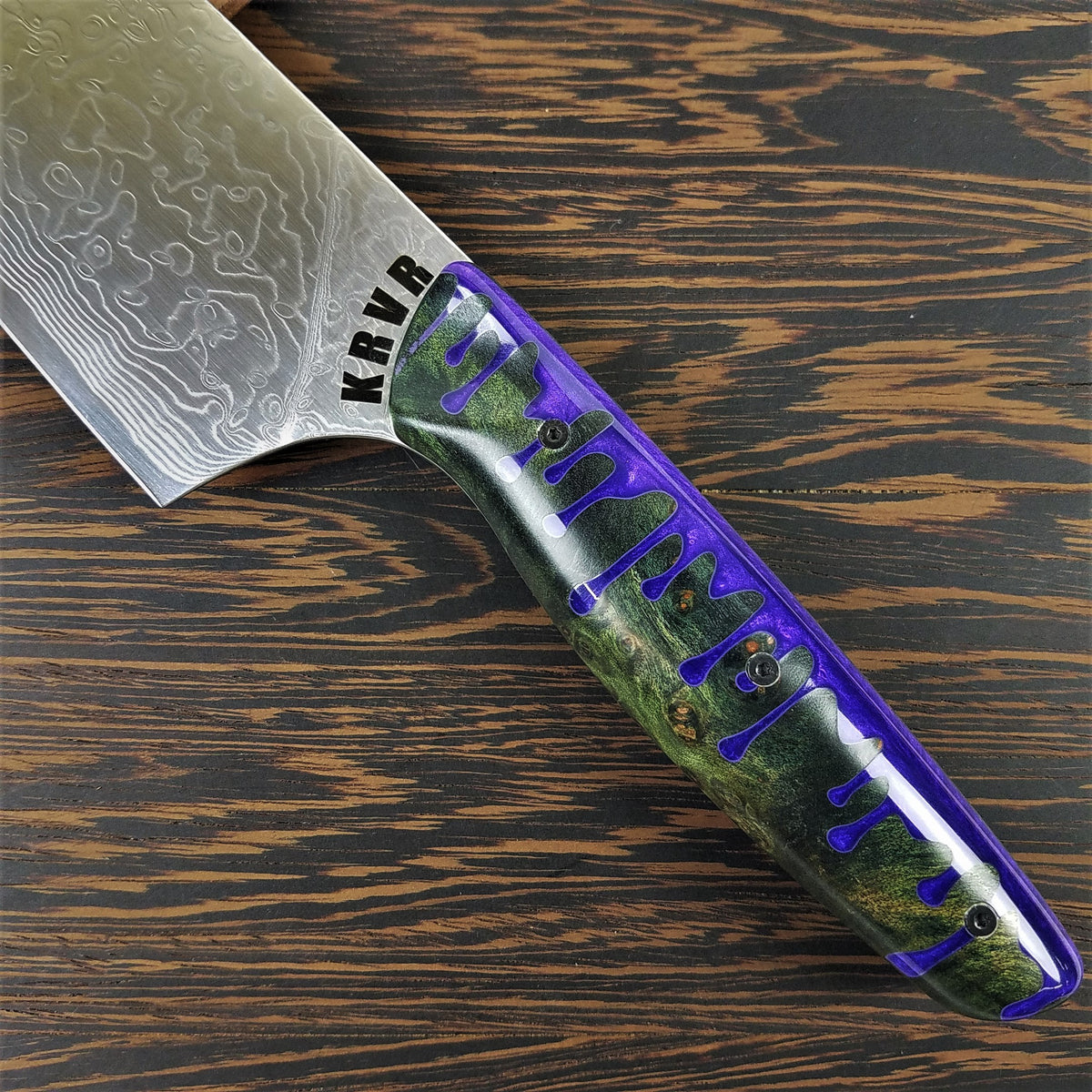 Goosebumps Drip - 10in (254mm) Damascus Gyuto - Raindrop - Smooth Handle