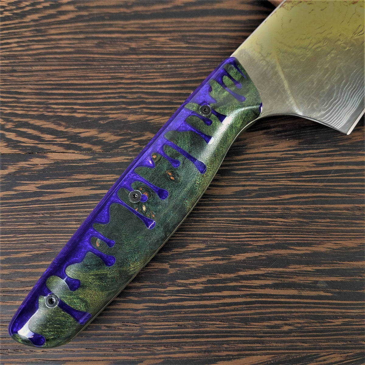 Goosebumps Drip - 10in (254mm) Damascus Gyuto - Raindrop - Smooth Handle