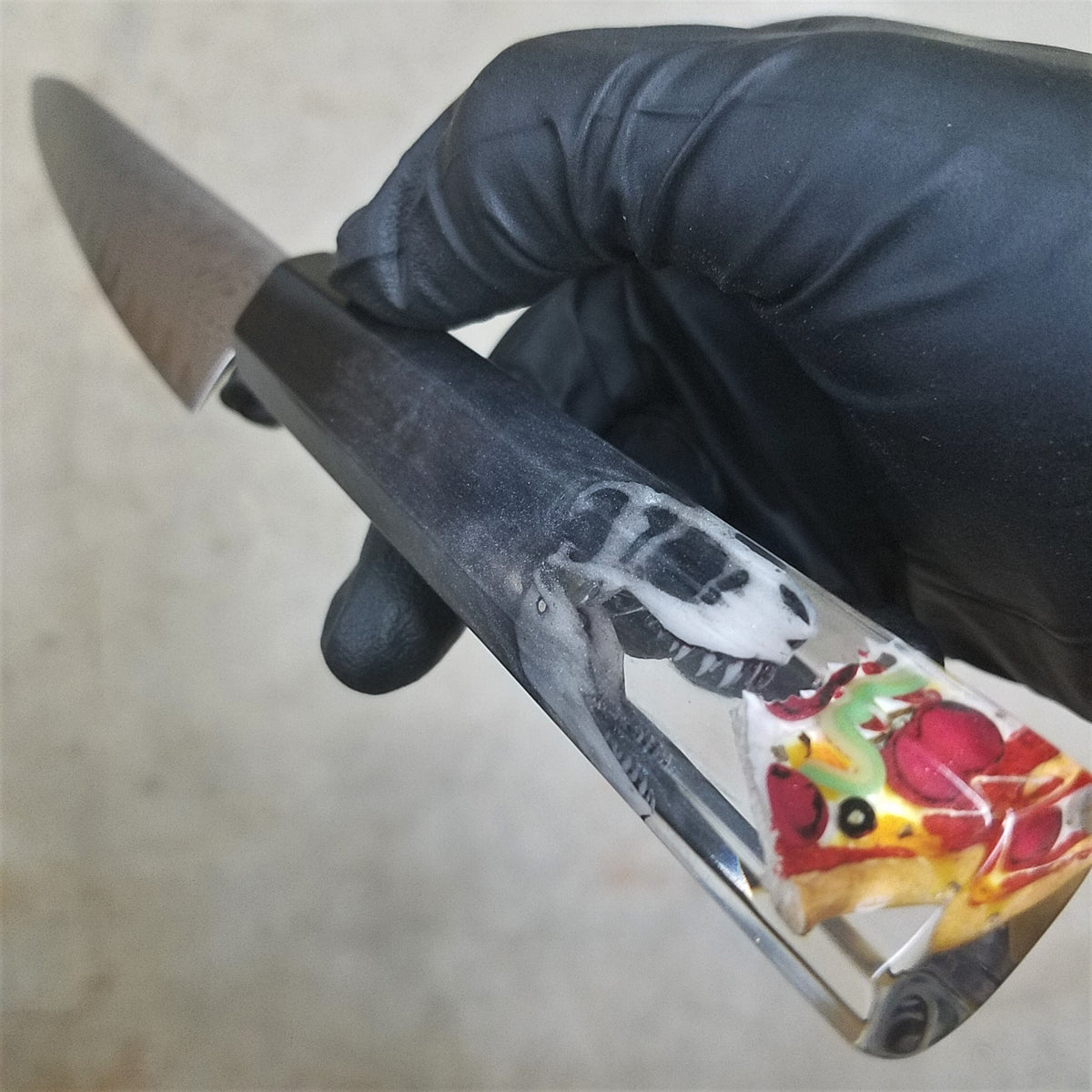 T-Rex Pizza - 6in (150mm) Damascus Petty Culinary Knife